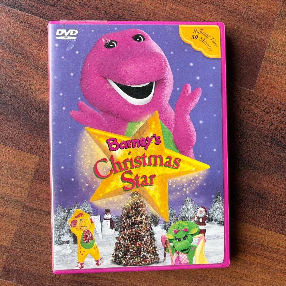 Barney's Christmas Star‎ DVD 2002 Holiday Special Pink Case 50 Minutes 15 Songs